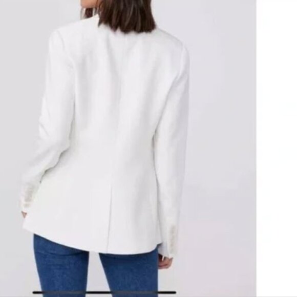 Paige Chelsee Blazer Jacket Ecru Off-White Size M - Picture 2 of 2